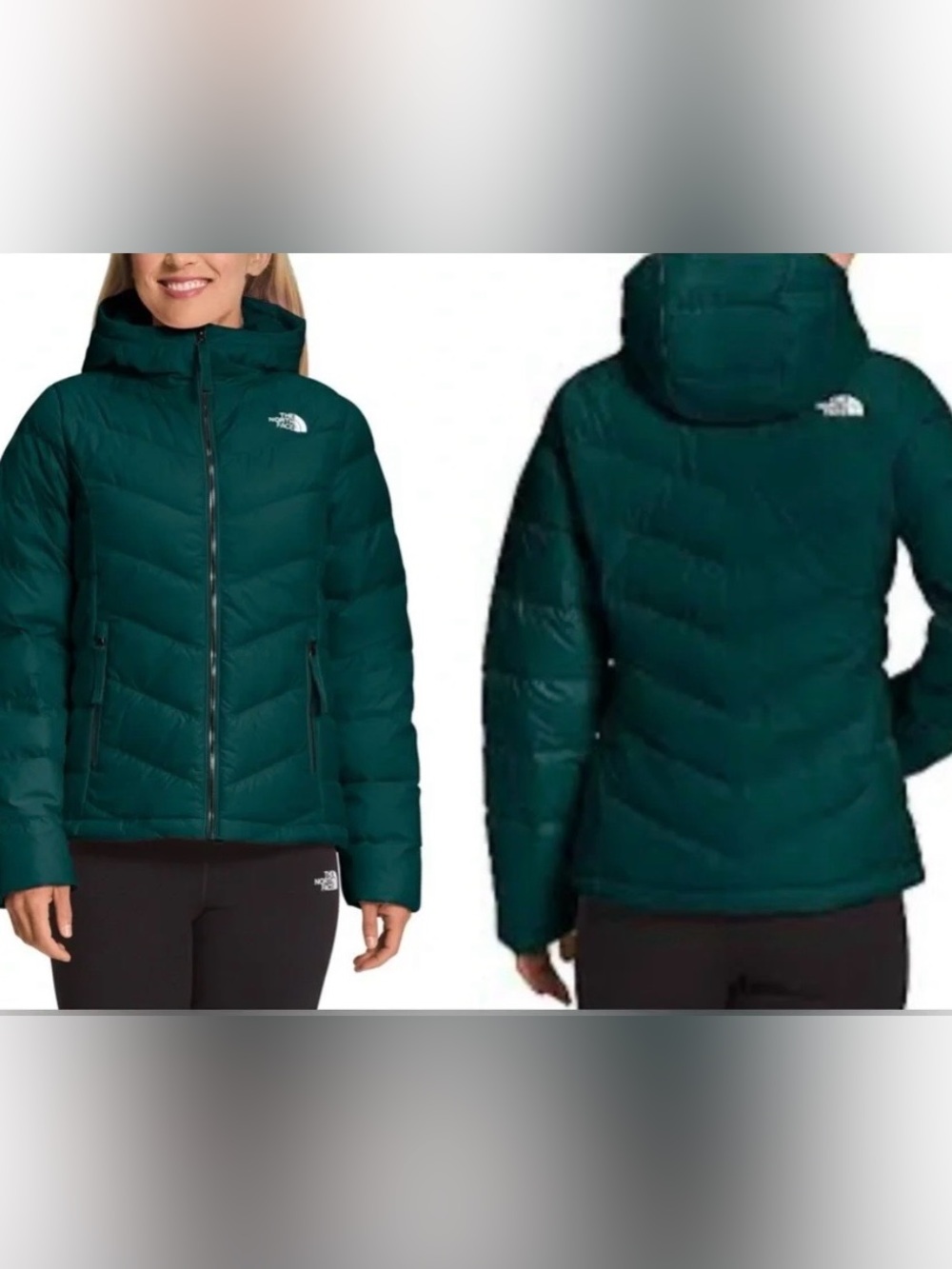 The North Face Women's Roxborough Luxe Hooded jacket green 500 fill Sherpa small